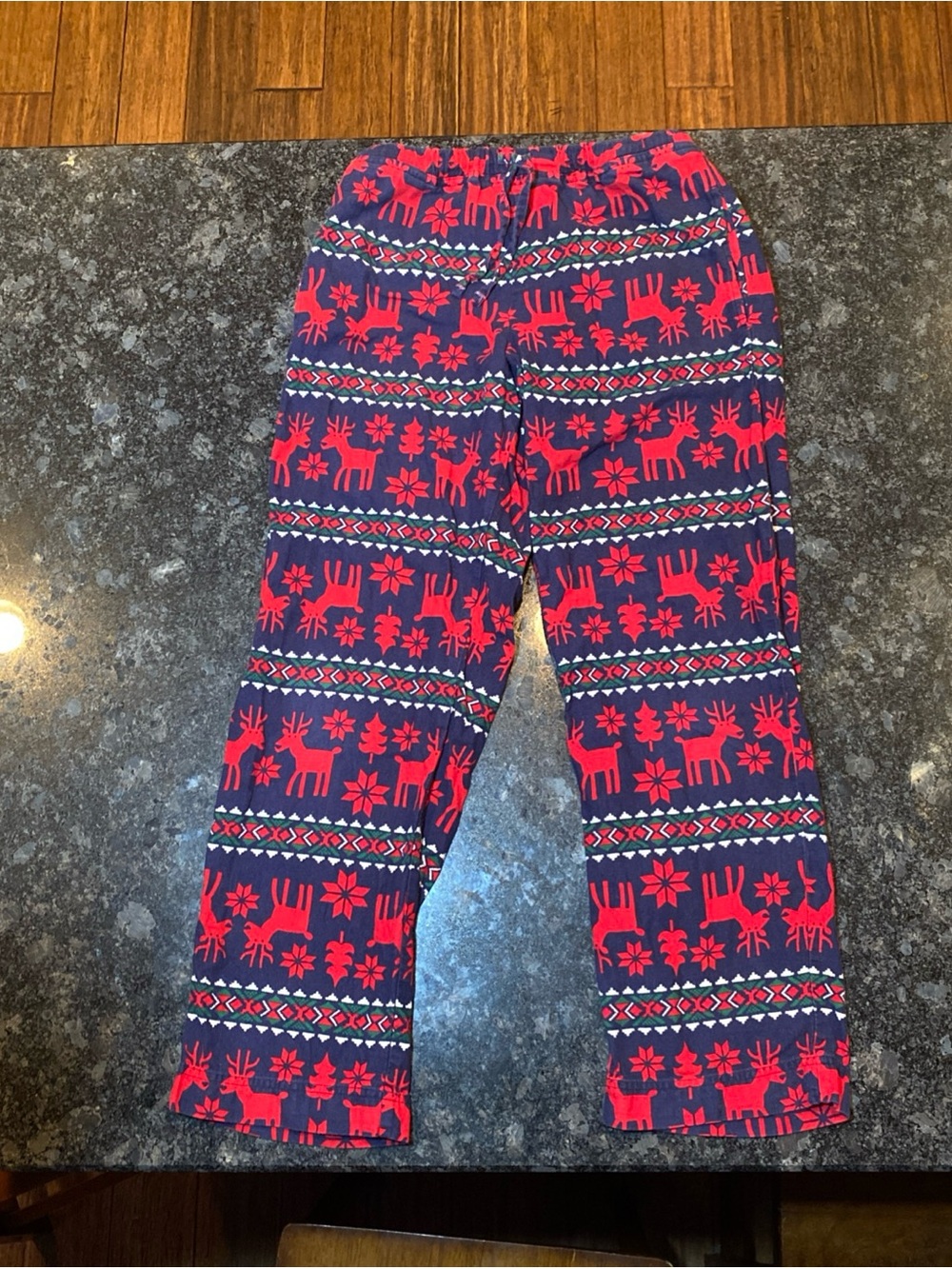 Hanna Andersson Deer Fair Isle Holiday Christmas Pajama Pants  XS Cotton